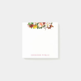 Stylish Watercolor Floral Template Flowers Modern Post-it Notes