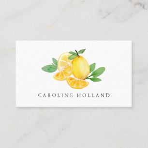 Stylish Watercolor Lemon Fruit Professional Business Card