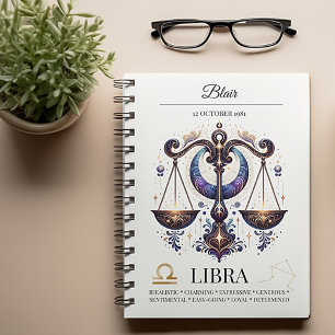 Stylish Watercolor Libra Custom Journal