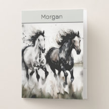 Stylish Watercolor Running Horses Custom