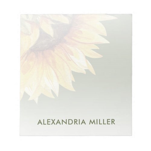 Stylish Watercolor Sunflower Notepad for Her