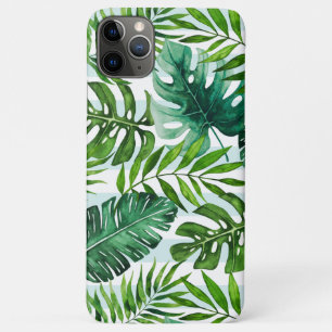 Stylish Watercolor Tropical Green Botanical iPhone 11 Pro Max Case