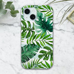 Stylish Watercolor Tropical Green Botanical Iphone 15 Case at Zazzle