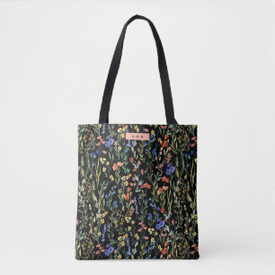 Stylish Watercolor Wildflower Pattern  Tote Bag
