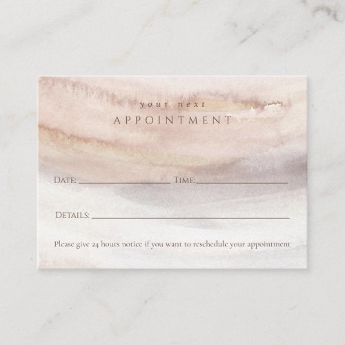 Stylish watercolor yoga spa  Appointment card