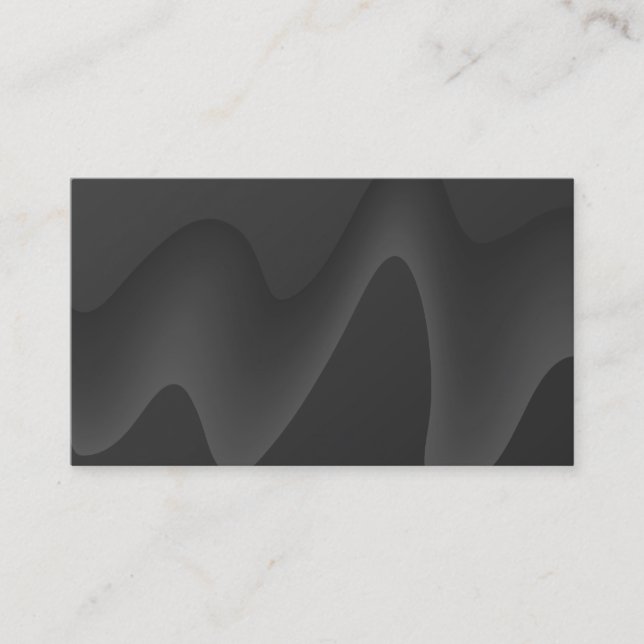 Stylish Wave Design in Dark Gray. Business Card (Front)