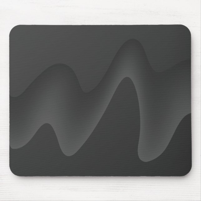 Stylish Wave Design in Dark Gray. Mouse Pad (Front)