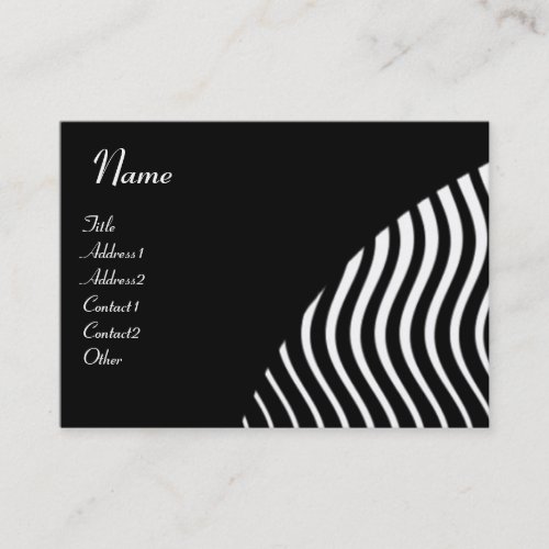 STYLISH WAVES MONOGRAM black and white pink Business Card