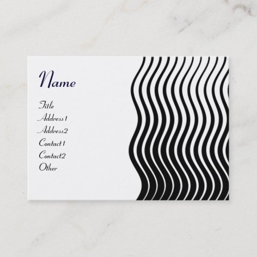 STYLISH WAVES MONOGRAM black and white pink Business Card