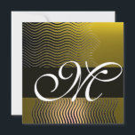 STYLISH WAVES MONOGRAM, yellow topaz Invitation<br><div class="desc">Elegant, classy and unique jewel with vibrant gem stones .Very accurated nurbs modeling and rendering by Bulgan Lumini (c) .Part from series Hyper Talismans. .Easy to customize with your initials and own text as a announcement card / place cards / save-the-date cards / thank you cards / , bridal showers,...</div>