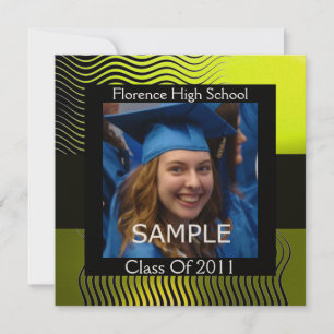 STYLISH WAVES PHOTO TEMPLATE MONOGRAM,Black Yellow