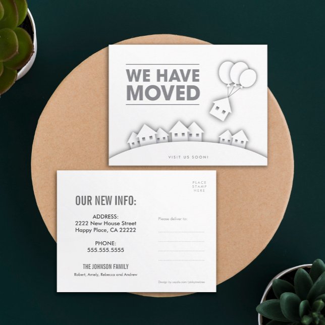 Stylish We Have Moved Clean White Houses Postcard (Creator Uploaded)