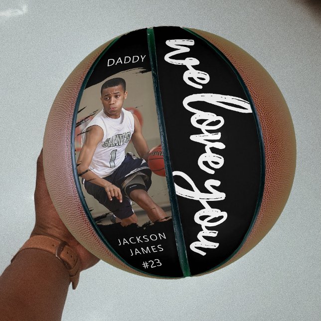 Stylish We Love You Brushed Effect Photo Basketball (Creator Uploaded)