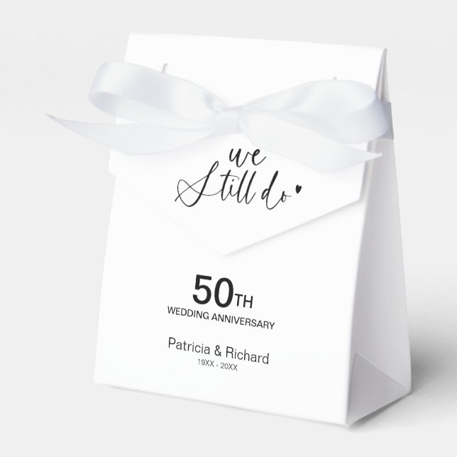 Stylish We Still Do Wedding Vow Renewal Favor Boxes (Front Side)