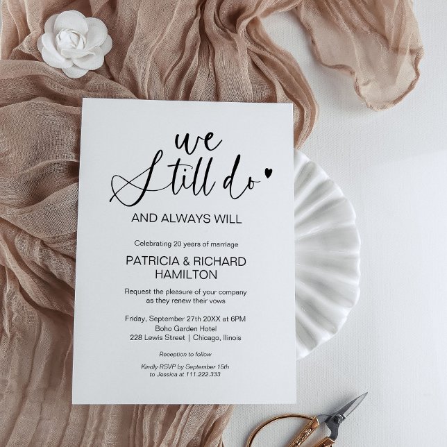 Stylish We Still Do Wedding Vow Renewal Invitation (Creator Uploaded)