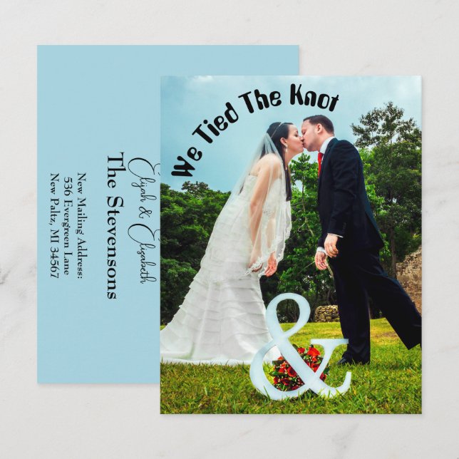Stylish We Tied the Knot Wedding Announcement (Front/Back)