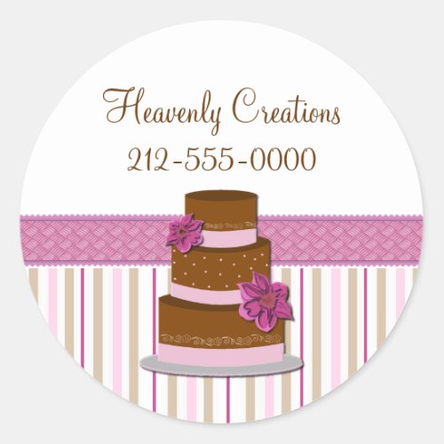 Stylish Wedding Cake Bakery Business Sticker