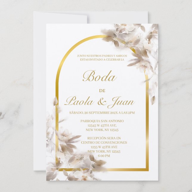 Stylish wedding invite in spanish (Front)