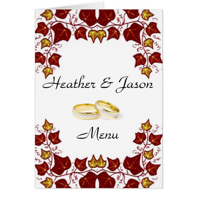 Stylish Wedding Menu Cards (Front)
