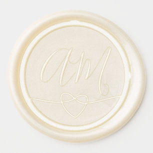Stylish Wedding Monogram Wax Seal Sticker