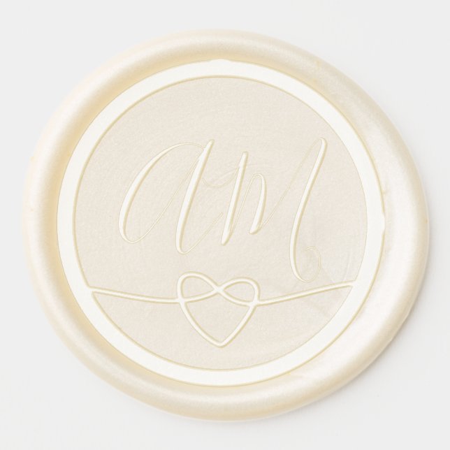 Stylish Wedding Monogram Wax Seal Sticker (Front)