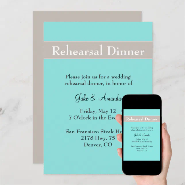 Stylish Wedding Rehearsal Dinner Invitation Zazzle