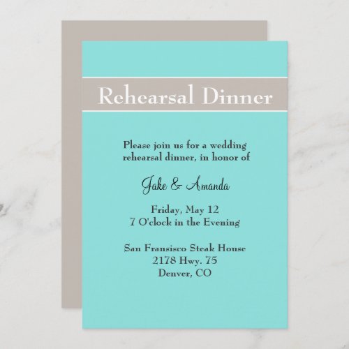 Stylish Wedding Rehearsal Dinner Invitation