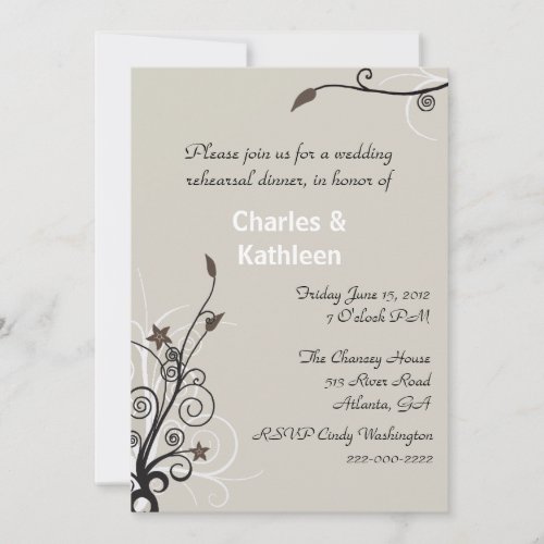 Stylish Wedding Rehearsal Invitation