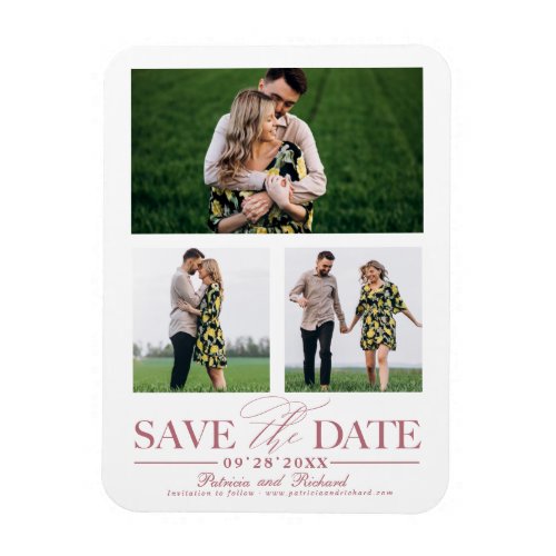 Stylish Wedding Save The Date Multiple Photos Magnet