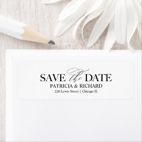 Stylish Wedding Save The Date Return Address Label