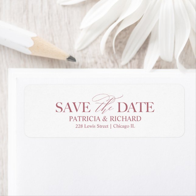 Stylish Wedding Save The Date Return Address Label (Insitu)