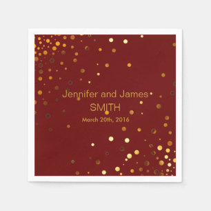 Stylish Wedding Table mini confetti gold Brown Paper Napkins