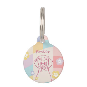 Stylish Weimaraner Simple Colorful Dog Pet ID Tag