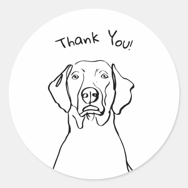 Stylish Weimaraner: Your Text, Your Style Classic Round Sticker (Front)