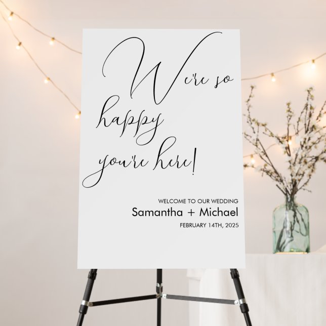 Stylish Welcome Calligraphy Wedding Foam Board (In Situ (Stand))
