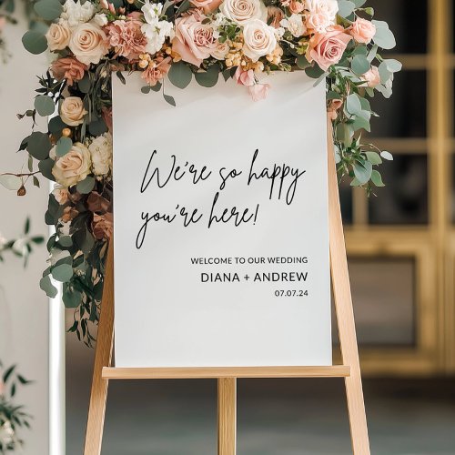 Stylish Welcome Calligraphy Wedding sign