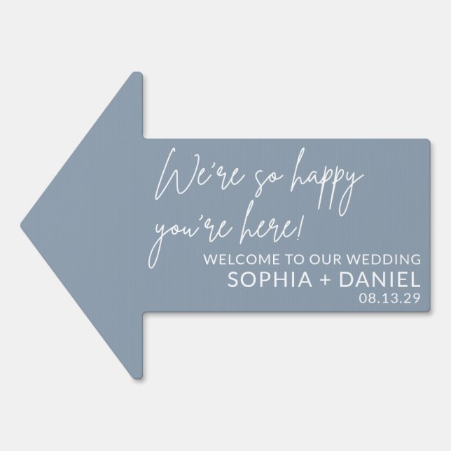 Stylish Welcome Wedding Cling Decal Sign (Front)