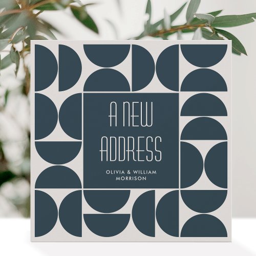 Stylish Weve Moved New Home Address Blue Black Announcement