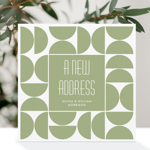 Stylish Weve Moved New Home Address Green Announcement
