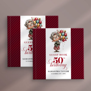 Stylish Whimsical Woman 50th Birthday Funny Book