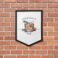 Stylish Whiskey Cocktail Name & Year Home Bar