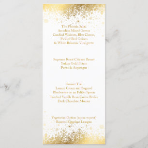 Stylish White and Gold Snowflakes - Menu