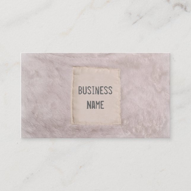 Stylish White Animal Fur Business Card (Front)