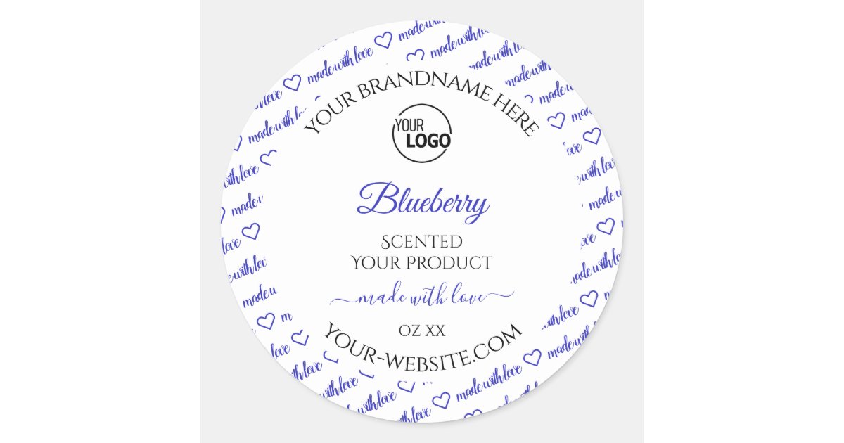 Stylish White Blue Word Cloud Product Labels Logo | Zazzle