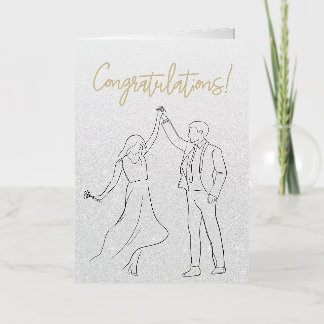 Stylish White Congratulations Wedding Card