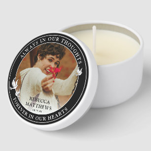 Stylish White Doves Photo Memorial  Mini Candle Favors