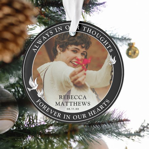 Stylish White Doves Photo Memorial 