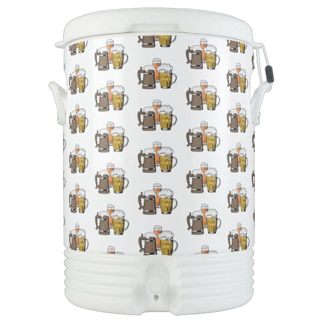 Stylish WHITE Drinks Beer Beverage Cooler (Front)