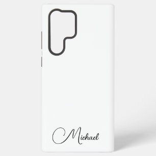 Stylish White Gifts Monogram Calligraphy Name Samsung Galaxy S22 Ultra Case