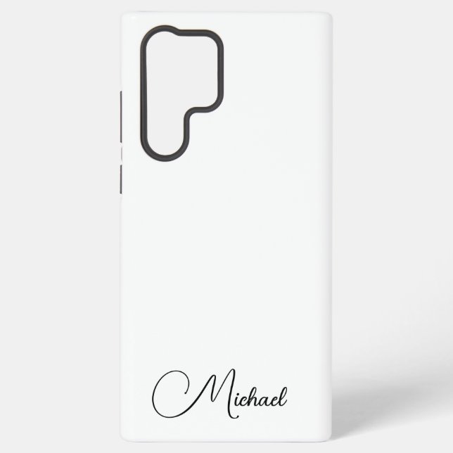 Stylish White Gifts Monogram Calligraphy Name Samsung Galaxy Case (Back)